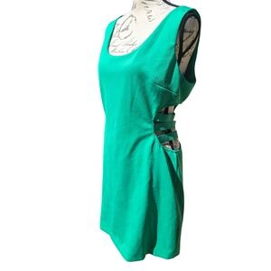 Bebe Green Sleeveless Dress Side‎ Cutout Bodycon Party Cocktail Large
